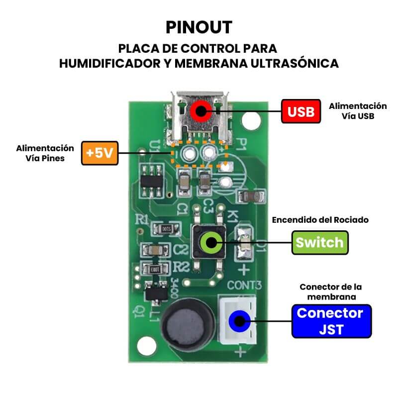 HUMIFICADOR ULTRASONICO PARA ARDUINO.                    ARD-HUMIFICADOR.