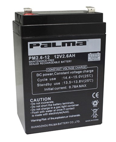 BATERIA RECARGABLE DE ACIDO/PLOMO 12V / 2.6Ah PALMA