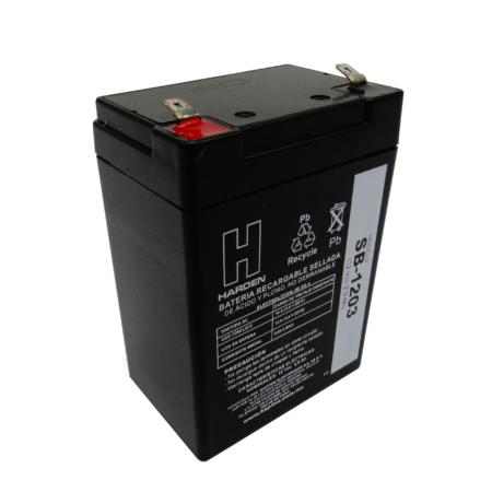 BATERIA RECARGABLE ACIDO PLOMO 12V / 2.9Ah.                     SB-1203.