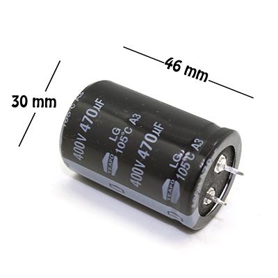 CAPACITOR ELECTROLITICO TIPO RADIAL 470UF 400V                         CE-470/400V