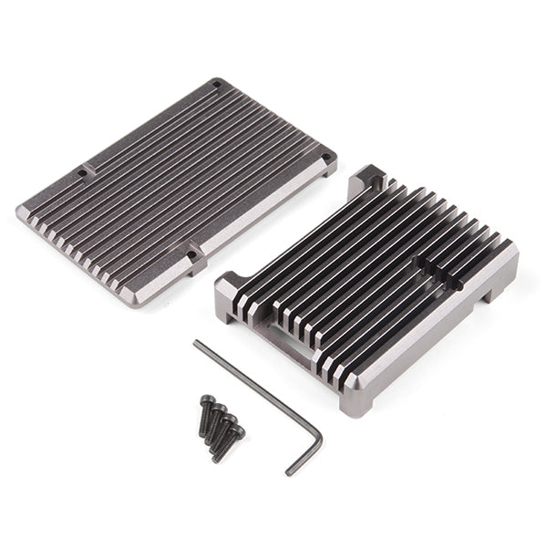 ALUMINUM HEATSINK CASE FOR RASPBERRY Pi4 MAGNETITE GREY