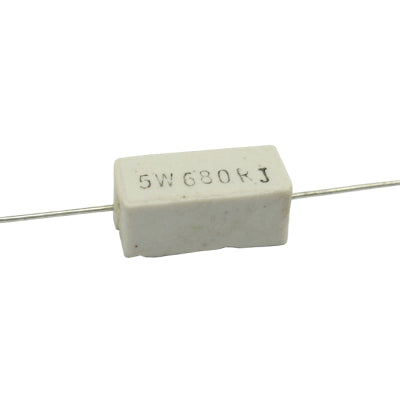 RESISTENCIA DE ALAMBRE 680 OHMS 5 WATTS 10% TOLERANCIA RA-680E/5W